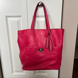 Coach Legacy Pink Turnlock Tote Bag